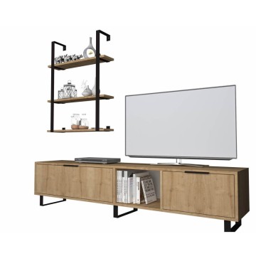 Zenon 180 cm TV-Ständer und Bücherregal aus Eiche