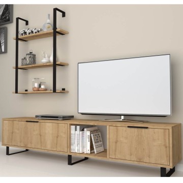 Zenon 180 cm TV-Ständer und Bücherregal aus Eiche