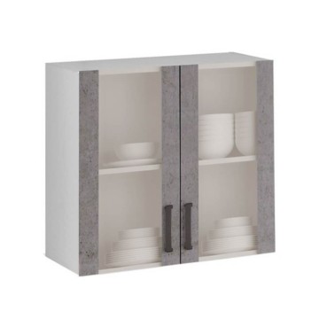 Hängevitrine 80 cm zwei Türen Beton