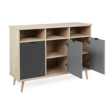 Epik 51 anthrazitgrau Eiche Anrichte 3 Türen 120x40x88,3