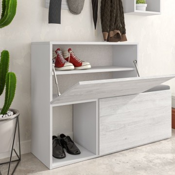 Weißer Holdon-Schuhschrank im Vintage-Stil