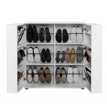 Satos02A weißer Schuhschrank 2 Türen und 8 Einlegeböden