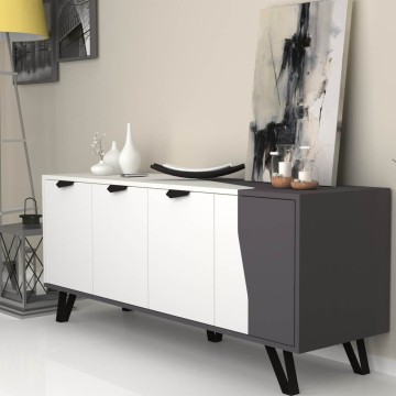 Sideboard Jasmine 4 Türen 160x45x63H cm. weißes Gusseisen
