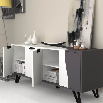 Sideboard Jasmine 4 Türen 160x45x63H cm. weißes Gusseisen
