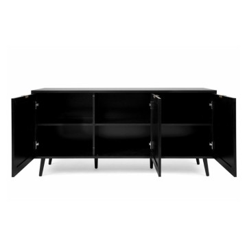 Vienna51A 3-türiges Sideboard schwarz mit Fronten in Flechtoptik