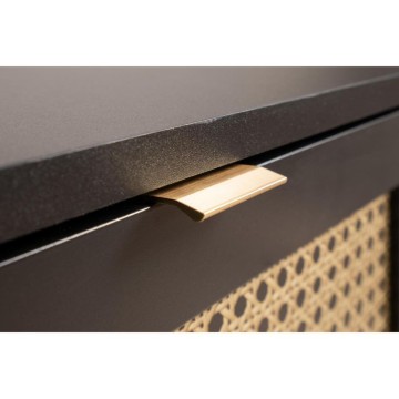 Vienna51A 3-türiges Sideboard schwarz mit Fronten in Flechtoptik