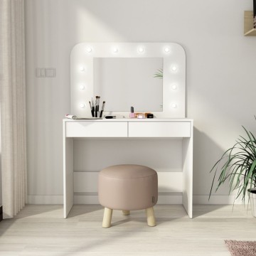 Toilette 1780 mit Spiegelleuchten und Schubladen weiß