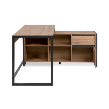 Denver37A Reversible Eckschreibtisch Eiche Anthrazit