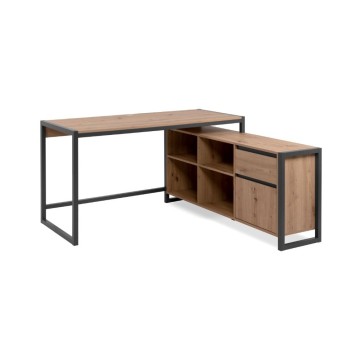 Denver37A Reversible Eckschreibtisch Eiche Anthrazit