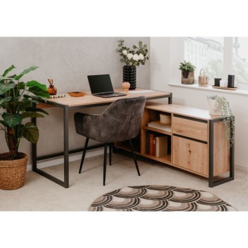 Denver37A Reversible Eckschreibtisch Eiche Anthrazit
