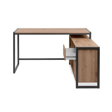 Denver37A Reversible Eckschreibtisch Eiche Anthrazit