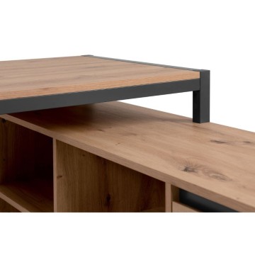 Denver37A Reversible Eckschreibtisch Eiche Anthrazit