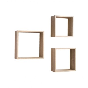 Satz von 3 Wandregalen Shelvy Cub Form sonoma Farbe