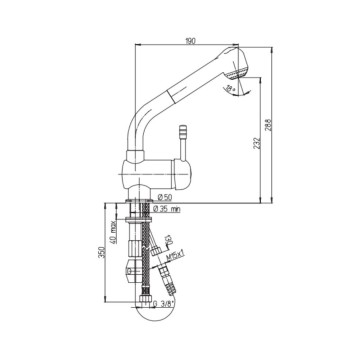 Paini Küchenarmatur 64CR568 Chrom mit ausziehbarer Brause