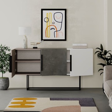 Tontini Anrichte 3 Türen taubengrau zementweiß 150 cm