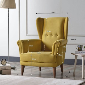 Bergere Olive Sessel dunkelgrau Stoff