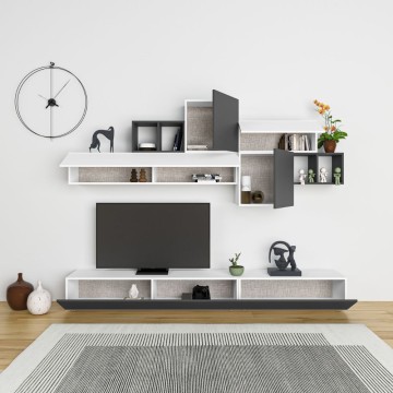 Tromen 260 cm Tromen Stauraumwand anthrazit weiß MTV234474