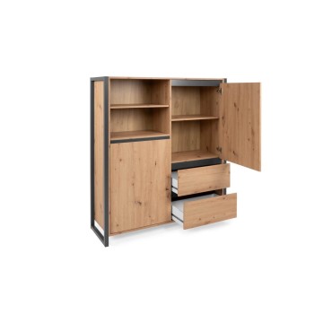 Denver High Sideboard 51 L120XP40XH140 Eiche anthrazit