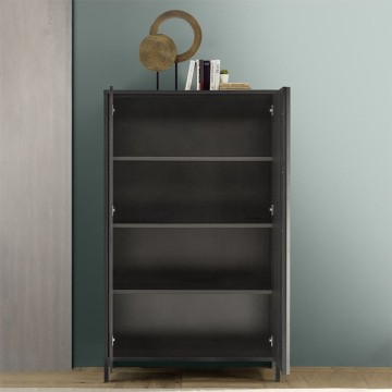 Giugi Schrank 2 Türen schwarz Esche 106x40x177