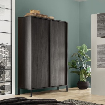 Giugi Schrank 2 Türen schwarz Esche 106x40x177