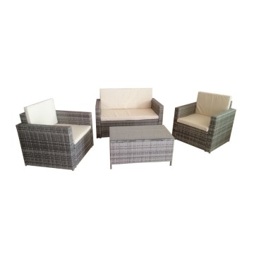Gartenlounge WRS066G grau rattan