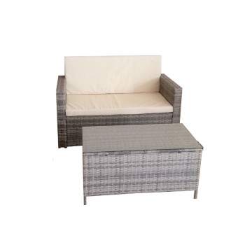 Garten-Lounge WRS066G grau rattan