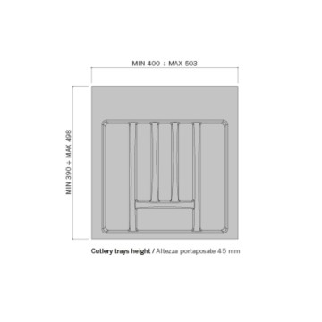 Besteckkasten 8103N 6 Fächer pro Schublade 50 oder 55 cm