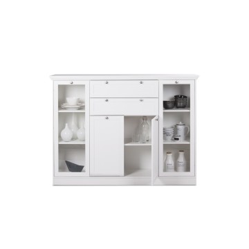 Landwood 53 weißes Sideboard mit Vitrine