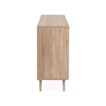 KUTA51A Sideboard Sonoma Eiche 3 Schubladen und 3 Türen mit Raffia-Effekt