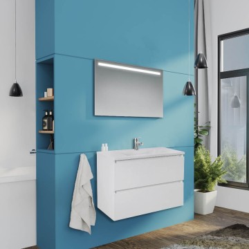 Carezza weiß glänzend wandmontierter Badezimmerschrank 80x46x54 H