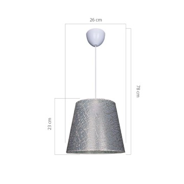 Conic ASZ0777 Pendelleuchte aus grauem Stoff