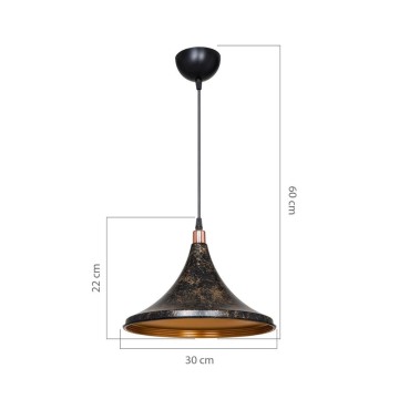 Kalyon Metall Pendelleuchte schwarz gold ASZ1650