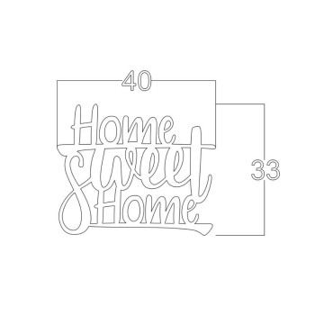 Dekorativer Schriftzug Home Sweet Home schwarz 40x33 cm MT192410