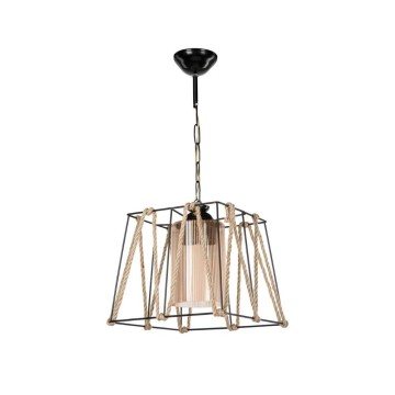 Likya ASZ0990 Pendelleuchte aus schwarzem Metall und Seil
