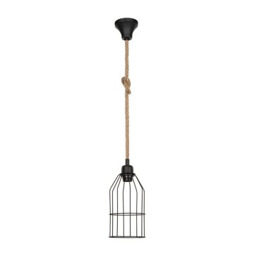 Halat ASZ0549 Pendelleuchte aus schwarzem Metall und Seil