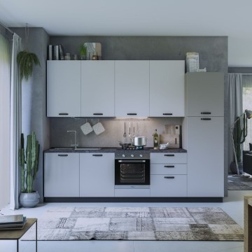 Küche Rovigno Selene 300 cm grau und weiß rechts