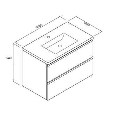 Wandschrank für Badezimmer 80x50h cm glänzend weiß - Carezza