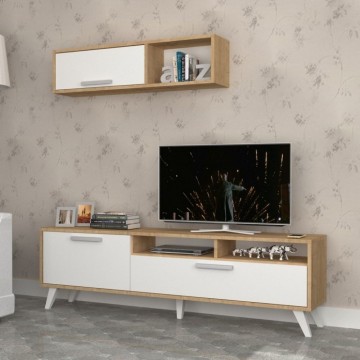 Schlanker TV-Ständer D2306TV180M109 Eiche weiß 180x35x47h