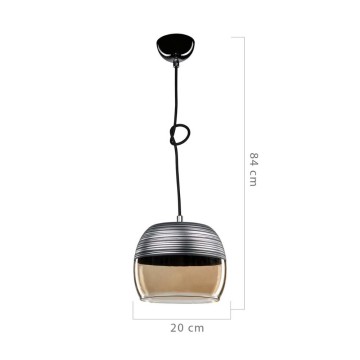 Hängeleuchte Punto ASZ0857 umgedrehter Glasdiffusor schwarz