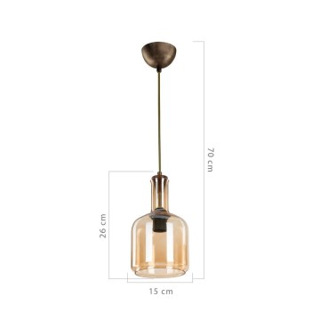 Boston MDL3554 Pendelleuchte mit Rauchglasschirm