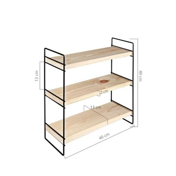 Hobby-Regal 3 Böden 40x13x40 schwarz ASZ1571