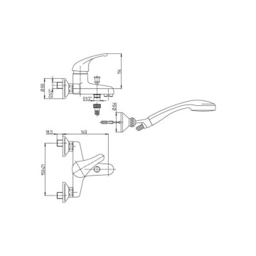 Paini 44CR105 Badewannenbatterie mit Handbrause