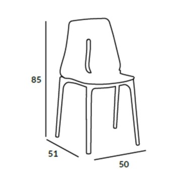 Länglicher Stuhl aus ziegelrotem Polypropylen