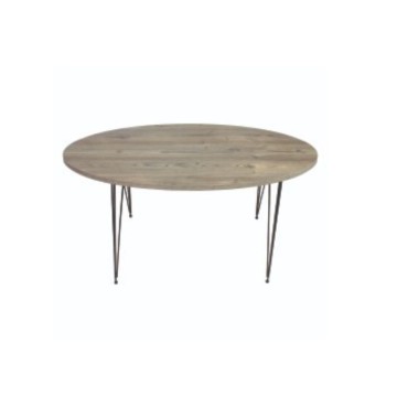 Terek ovaler Couchtisch p472 Kiefer grau Farbe schwarz Beine