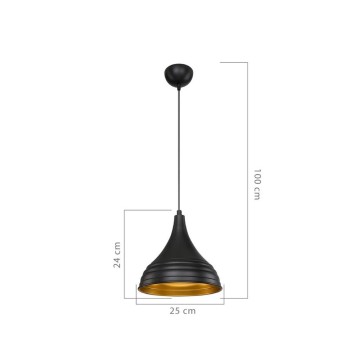 Leda ASZ1338 Pendelleuchte aus schwarzem Metall