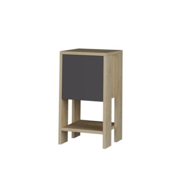 Ema Eiche und anthrazit Nachttisch Klapptür 30x30x55h